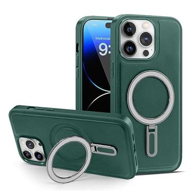 Imagem de Capa de couro magnético de luxo para iphone 14 13 12 11 pro max para samsung s23 ultra plus com capa de suporte de anel invisível, t5, para iphone 11