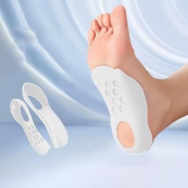 Imagem de Palmilhas corretivas de arco, suporte de colapso do calcanhar, almofada corretiva de pé plano - branca tamanho M (5-7), Branco, White M