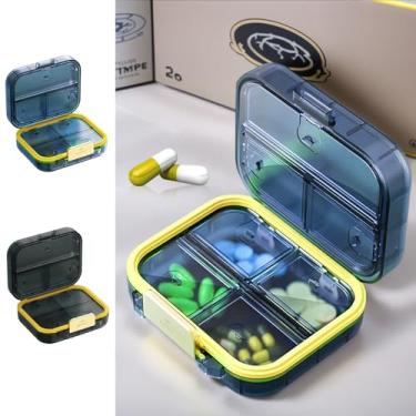 Imagem de Organizador de comprimidos portátil compacto para uso diário com cadeado estojo de viagem para bolsa, escritório, uso doméstico, adultos (multicolor1)