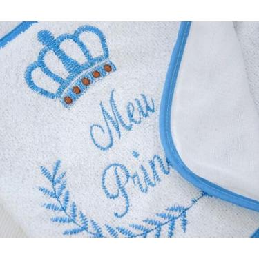 Imagem de Toalha de Banho Forrada com Capuz p/ bebe Menino Meu Principe - Saída 