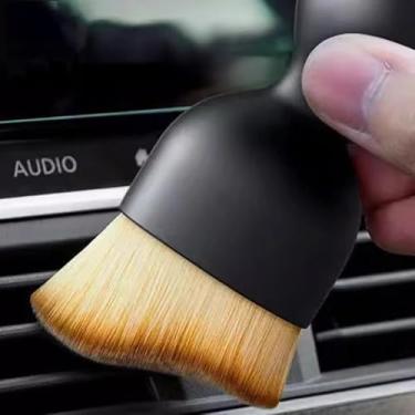 Imagem de Escova de detalhes de cerdas macias para carro, em forma de arco, saída de ar condicionado, saída de ventilação, painel, ferramenta de limpeza interior (sem tampa)