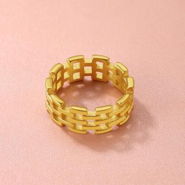 Imagem de Anel feminino banhado a ouro/preto/prata delicado anel de compromisso altamente polido ajuste confortável 7-14 masculino anel de declaração, 12, Aço inoxidável, Sem pedra preciosa