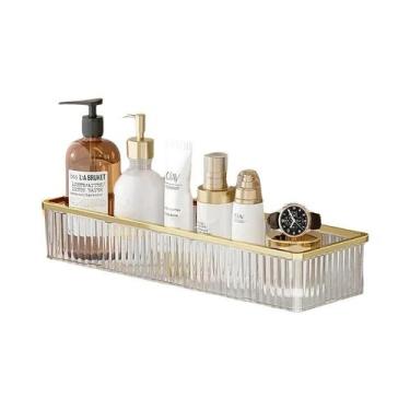 Imagem de Prateleira De Banheiro Em Acrílico Sem Perfuração Organizador De Maqui