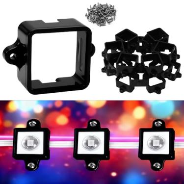 Imagem de 20 peças de suportes de montagem pretos, clipes de luz com parafusos, serve para Govee RGBIC LED luzes LED permanentes para ambientes externos não Pro/Original H705, versão Elite H805, para várias
