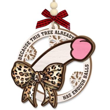 Imagem de Enfeites engraçados para adultos 2025 - Enfeites de Natal impertinentes, presentes de mordaça para casais, esposa, marido, árvore de Natal feia travessa de madeira, ideias de presente de elefante