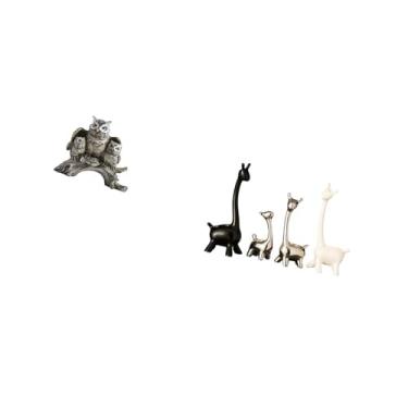 Imagem de Fenteer Estatuetas Modernas de E Girafa, Estátua, Ornamento de Mesa, Escultura para Sala de Estar, Escritório, Armário, Mesa, Estante, Decoração de Qua