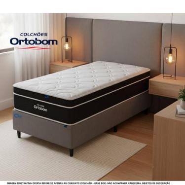 Imagem de Colchão Ortobom Molas Superpocket com Base Box Suede Blindada 88x188  