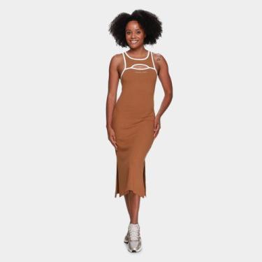 Imagem de Vestido Colcci Sports Midi Canelado, Marrom, M