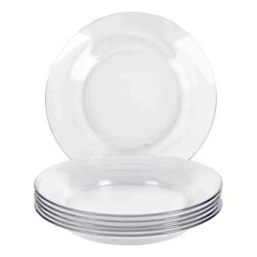 Imagem de 2X Kit Jogo De Pratos Liso Fundo 6 Unidades Restaurante Buff