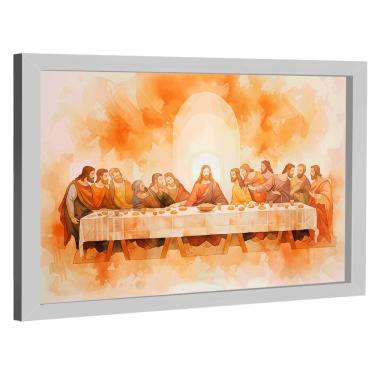 Imagem de Quadro Decorativo Santa Ceia Tons Neutros