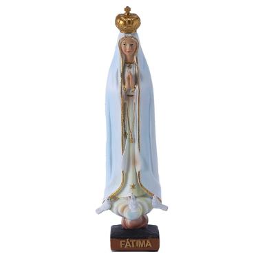 Imagem de Escultura Figura Nossa Senhora de Fátima 20,5 cm Resina Religiosa