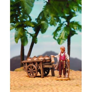 Imagem de Fontanini por Roman Inc., Carrinho com vasos, coleção de 12,7 cm, boneco de presépio e acessórios, esculpido e pintado à mão