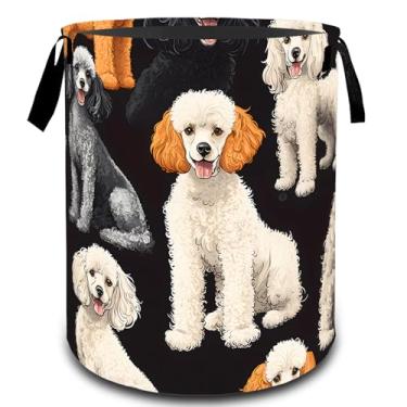 Imagem de VODRM Cesto de roupa suja dobrável para cães, cesto organizador de brinquedos para crianças e adultos, cesto de armazenamento impermeável de tecido Oxford para quarto, banheiro, decoração de casa