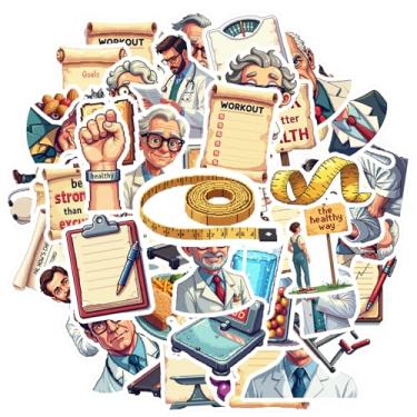 Imagem de 50 peças adesivos de cientistas fitness cientistas DIY brinquedo educativo para guitarra, laptop, capacete, skate, guitarra, faça você mesmo, bicicleta, skate, laptop, bagagem, decoração