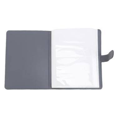 Imagem de GOWENIC Álbum de Fotos, Capa de Couro Pu, álbum de Fotos Com Selo de Pvc Com 20 Páginas Dupla Face para Cartões de Ingressos de Fotos de 5,5 Espaços (Cinza Escuro)