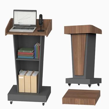 Imagem de Suporte de pódio para apresentação de palestras, sala de aula, púlpito com base pesada de madeira, pódio para palestra, discurso de casamento