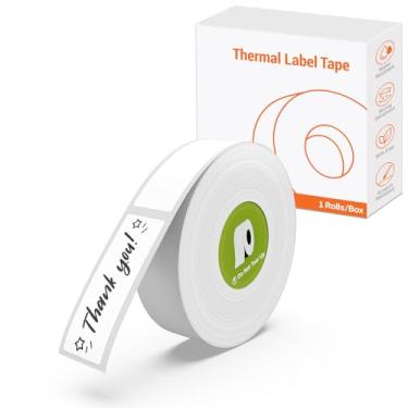 Imagem de Label Maker Tape Rongta R5 Papel de impressão de etiqueta adaptado, 14 x 40 mm (0,55 "x1,57"), fita de etiquetagem autoadesiva à prova d'água laminada padrão multiuso, 180 etiquetas/rolo (branco)