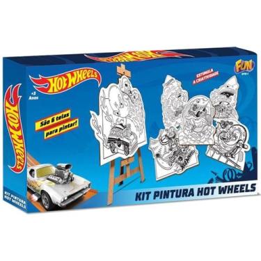 Imagem de Kit De Pintura Hot Wheels Tintas e Telas - Fun