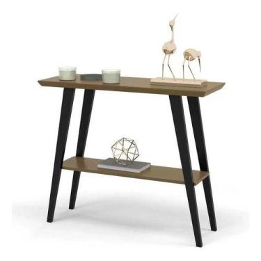 Imagem de Aparador Davi 90x30 Tampo Mdf 30mm Freijó/pés Preto Ofertamo