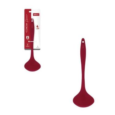 Imagem de Concha silicone cabo madeira madie kitchen vermelho scarlet - WellMix