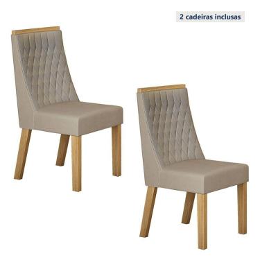 Imagem de Conjunto 2 Cadeiras Luna Valdemoveis Cinamomo/veludo Bege