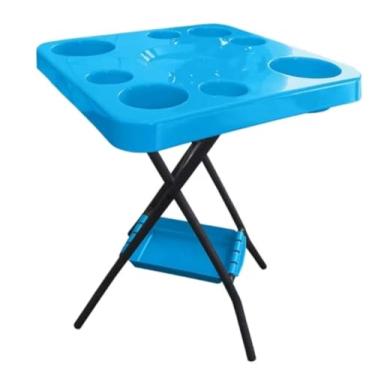 Imagem de Mesinha Petisqueira Multiuso Dobrável Desmontavel Portátil Bandeja Churrasco Bar Piscina Área Lazer