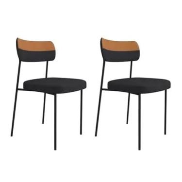Imagem de Kit 02 Cadeiras Estofadas Melissa Sala de Jantar Cozinha Espaço Gourmet (Grafite/Whisky)