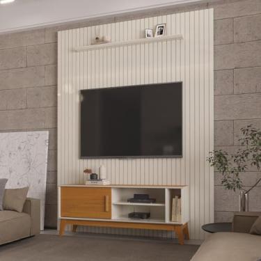 Imagem de Painel Ripado Com Rack Tv 55 Polegadas Nero Intense 184cm - Off White