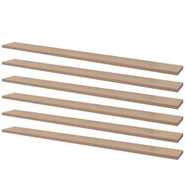 Imagem de Kit 6 Prateleiras 100 X 10cm Carvalho Suporte Invisível
