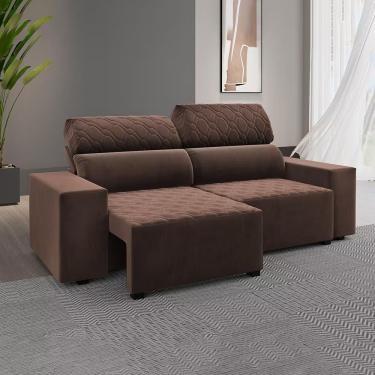 Imagem de Sofá 3 Lugares Venetto Retrátil Reclinável Veludo Viero Bombom