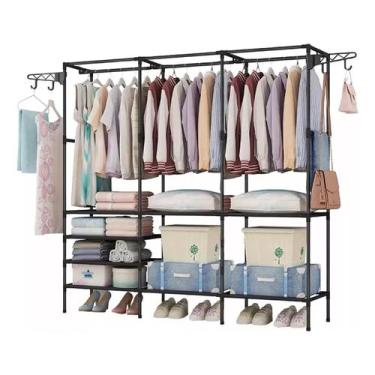 Imagem de Guarda Roupa Portátil Arara Multifuncional Desmontável - Leevlar, 3 Fi