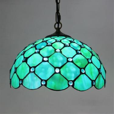 Imagem de Luminária pendente contemporânea de luxo em vidro colorido com LED, estilo retrô americano, ideal para sala de estar, restaurante, quarto, hotel, casa de campo, corredor, café, bar ou escada