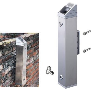 Imagem de Cinzeiro Para Cigarros Montado Na Parede, Cinzeiro De Aço Inoxidável Para Rua Ao Ar Livre, Cinzeiro Suspenso Para áreas De Fumantes Que Economiza Espaço, D, 48x8cm