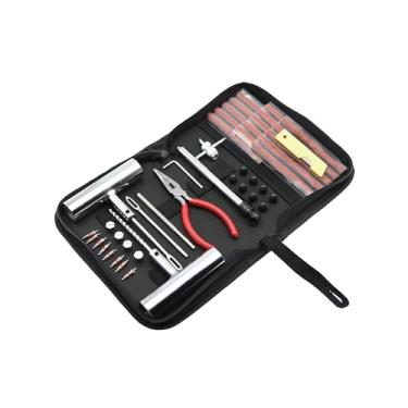 Imagem de Couslcd Kit de reparo de pneu de carro de 45 peças, perfurações de emergência de veículos pesados e caixa de ferramentas de remendo planos, variedade de reparo de pneu sem câmara automotiva, universal