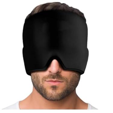 Imagem de Touca em Gel Terapêutica para Alívio da Enxaqueca e Dor de Cabeça, Estresse, Cefaléia Uso Frio ou Quente, Compressão ajustável e confortavel (Preto)