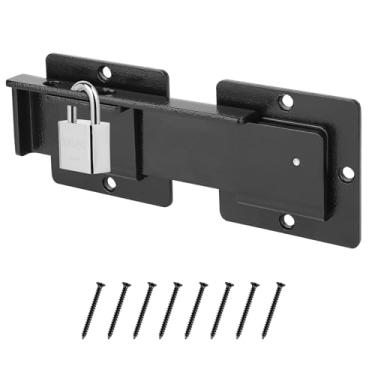 Imagem de Kryonix 1 pacote com trava de porta flip de 19 cm com 3 furos, trava de porta de aço carbono resistente para cerca de madeira externa, trava de portão duplo ajustável de 180° para portão aberto