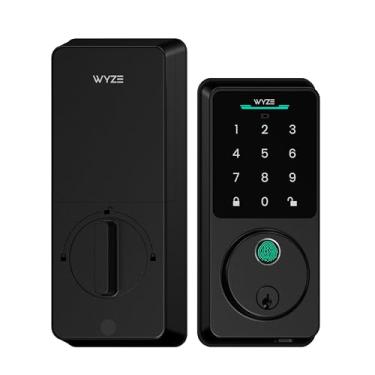 Imagem de Wyze Fechadura V2, fechadura WiFi integrada sem chave com impressão digital para porta de entrada, controle remoto de aplicativo, trava automática