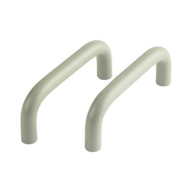 Imagem de funifiti Pacote com 5 alças coloridas verdes armário gaveta armário quarto infantil 3 polegadas (76 mm) orifício centro curvo alça de transporte (5, verde, 3 polegadas (76 mm))