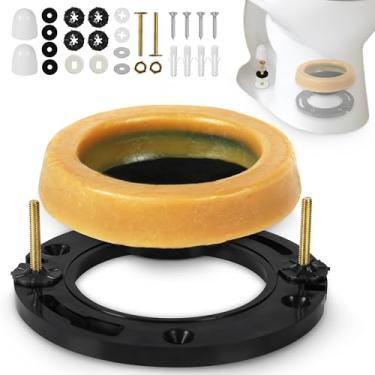 Imagem de Toiglo Kit de flange de vaso sanitário com anel de cera - Kit de substituição de anel de cera de vaso sanitário para instalação de banheiros ou reparo de vazamento de vaso sanitário para linhas de
