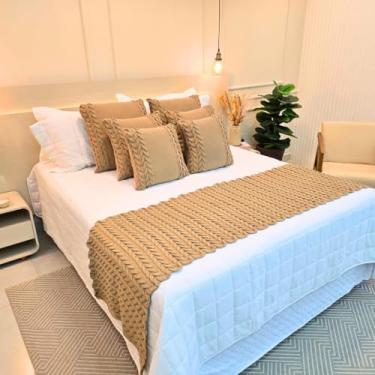Imagem de Manta Casal, Manta Tricot Sofá Cama Casa Aconchego Home Decor - Somente a Peseira(Cáqui,Casal)