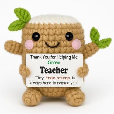 Imagem de Presente de tronco de árvore de Natal de crochê para professor professor – Presentes de agradecimento para o dia dos professores, cerimônia de formatura de fim de ano – Decoração de inverno única