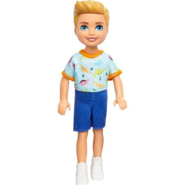 Imagem de Boneca Barbie Chelsea Small Boy com estampa de dinossauro e sapatos