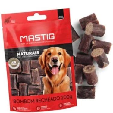Imagem de Bombom Recheado Mastig Pacote c/ 200g Petisco Natural p/ cães Esôfago 