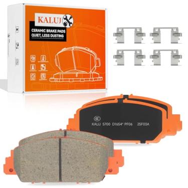 Imagem de KALUJ Substituição de pastilhas de freio dianteiras de cerâmica D1654 compatível com Honda Accord 2013-2018, serve para Honda HR-V 2016-2019, pastilhas de freio automotivas silenciosas de baixa poeira