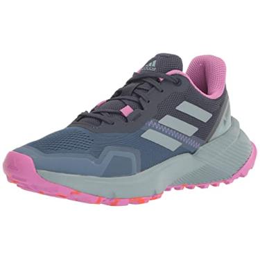 Imagem de adidas Tênis de corrida feminino Terrex Soulstride, Wonder Steel/Cinza Mágico Metálico/Lilás Pulse, 9.5