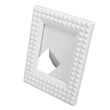 Imagem de Tbest Mini porta-retrato decorativo vertical de 7,6 cm para 12 11 9 8 7 fotos decoração de mesa material ABS 4,25 x 0,27 polegadas (branco)