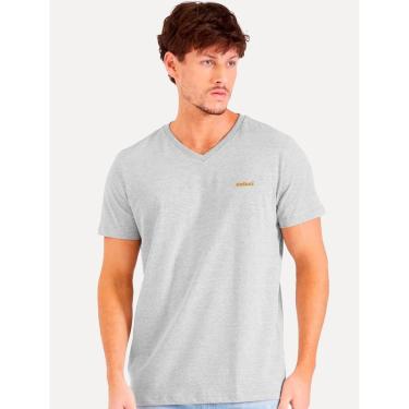 Imagem de Camiseta Colcci Masculina V-Neck Logo Minimalista Cinza Mescla-Masculino