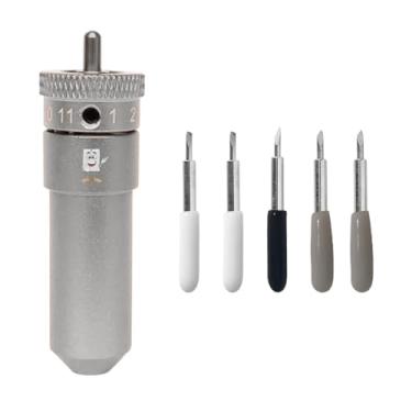 Imagem de Kit Suporte Lâmina Helíaco Compatível Cameo 1/2/3 - Portrait 1/2 - Curio 1 + 5 Faca Lâmina Plotter