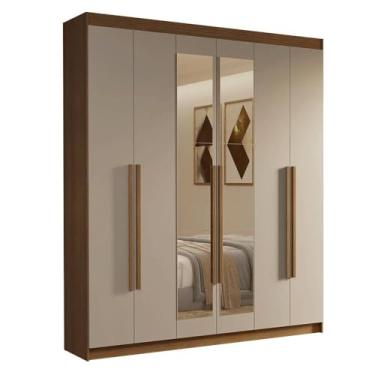 Imagem de Guarda-roupa Casal 6 Portas Batentes com Espelho Saturno Madesa R
