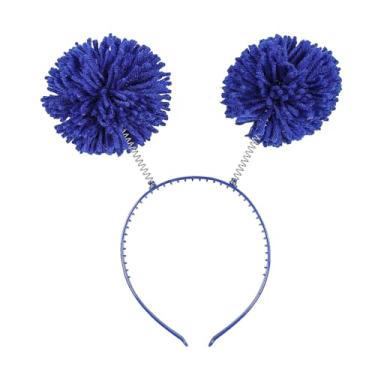 Imagem de Fun Express Boppers de cabeça de plástico Blue Team Spirit Pom-Pom de 9,8 cm x 11,5 cm - 6 peças